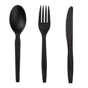 Biodegradable and Compostable PLA Cutlery - Black Biodegradable and Compostable PLA Cutlery - Black