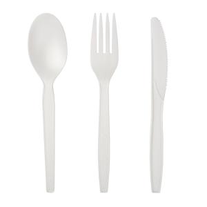 Biodegradable and Compostable PLA Cutlery - White Biodegradable and Compostable PLA Cutlery - White