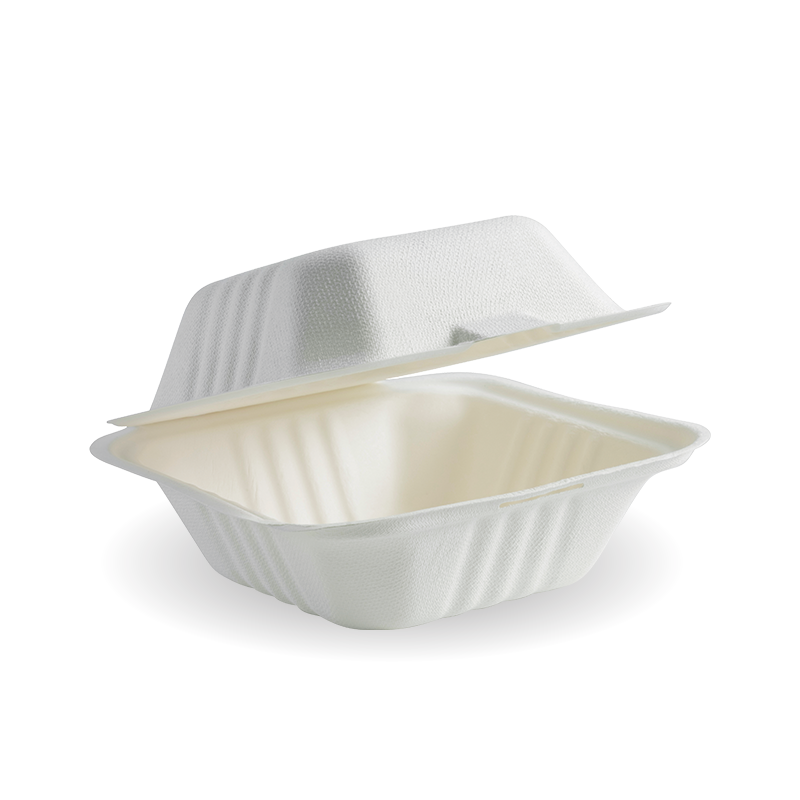 Biodegradable and Compostable Sugarcane Bagasse Hinged Container